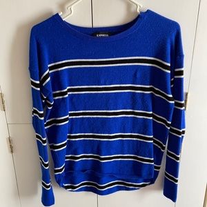 Blue and black striped sweater